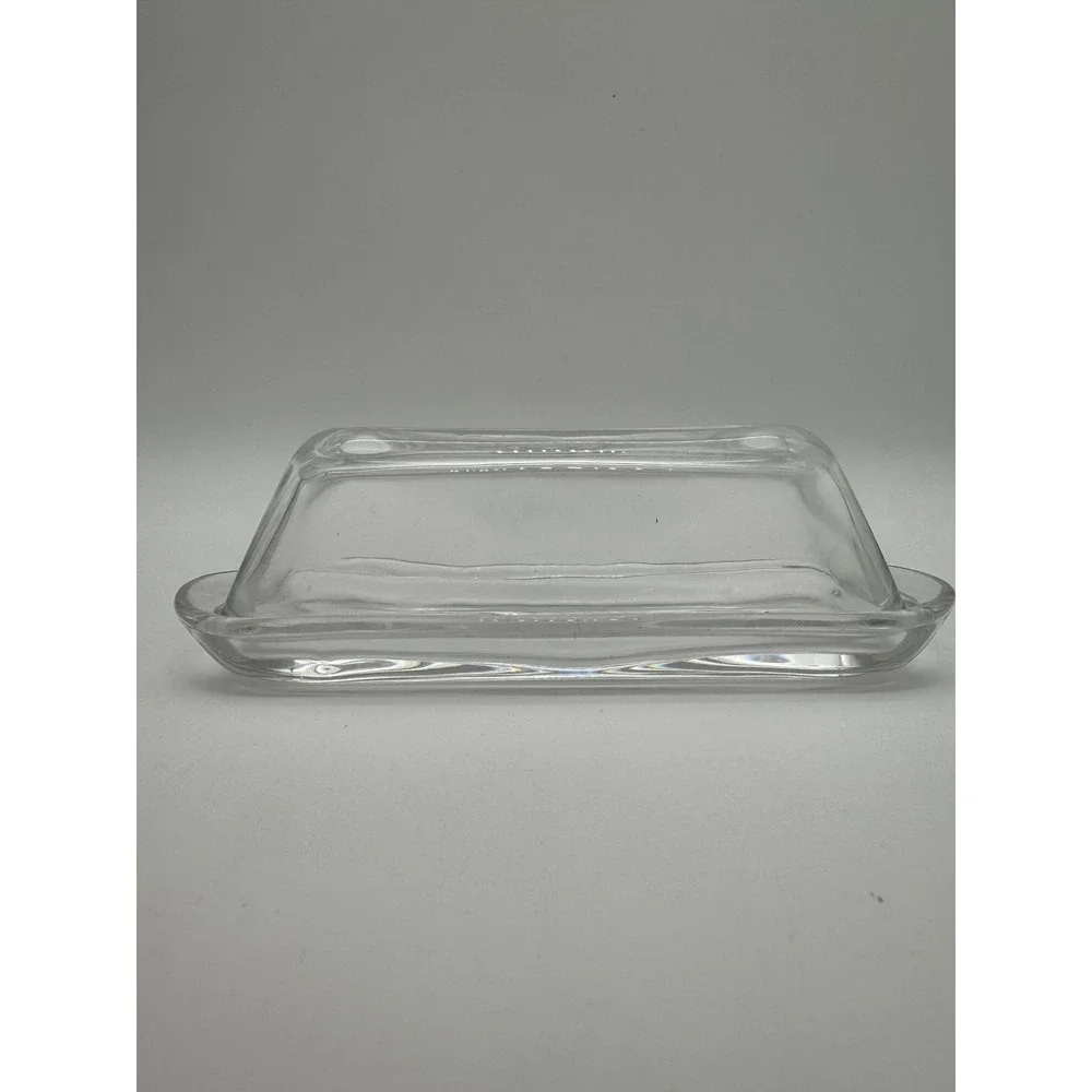 Clear Glass Butter Dish Covered Butter Keeper Rectangular Serving Dish Unbranded